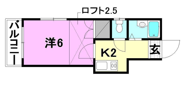 松山市中村のアパートの間取り