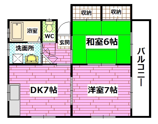 広島市安芸区矢野西のアパートの間取り