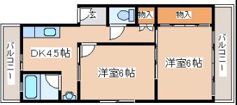 神戸市中央区熊内町のマンションの間取り