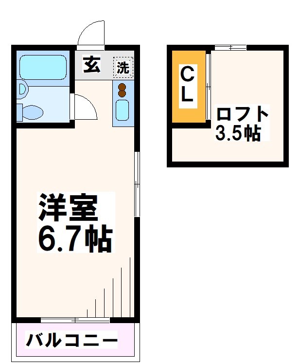 東京都府中市分梅町２（アパート）の賃貸物件の間取り