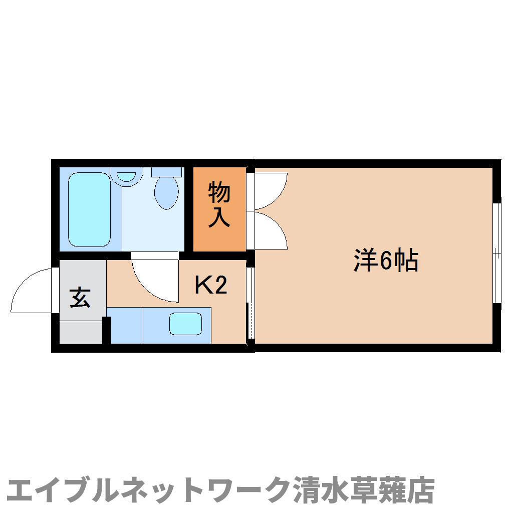 静岡市清水区草薙のアパートの間取り