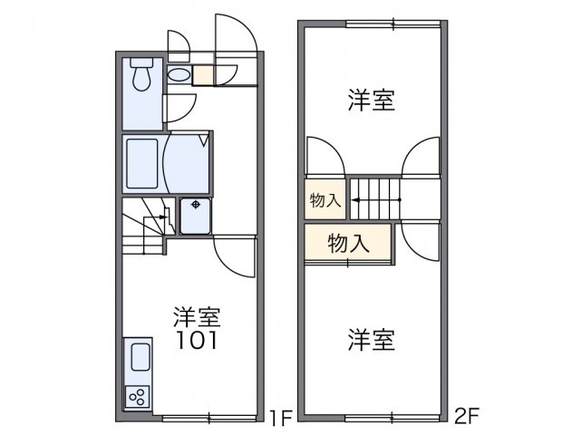 レオパレスウォーターレイIIの間取り