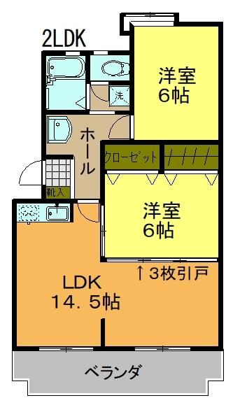 静岡市葵区沓谷のマンションの間取り