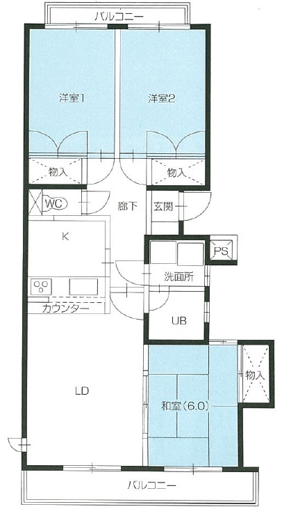 牛久ロイヤルレジデンスBII型の間取り