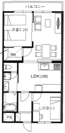 朝霞市宮戸のマンションの間取り