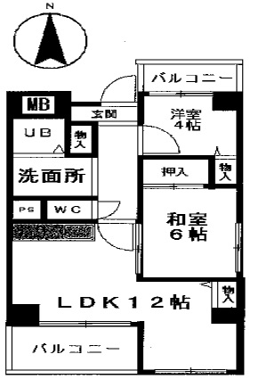 姫路市安田のマンションの間取り