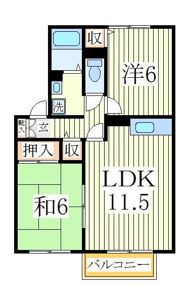 柏市南逆井のアパートの間取り