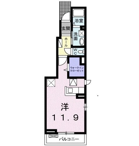 郡山市香久池のアパートの間取り