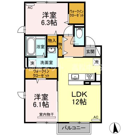 リリックガーデン B棟の間取り