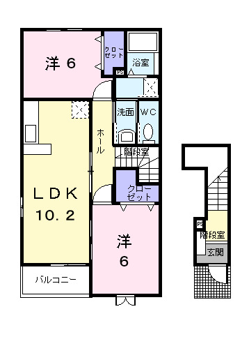 福山市津之郷町大字加屋のアパートの間取り