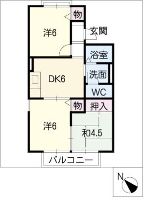 ディパーチャ牧田　Ａ棟の間取り