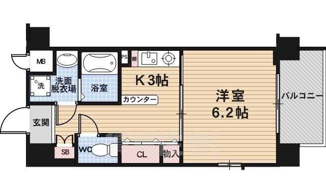 ライジングコート京都西院フロンティアの間取り