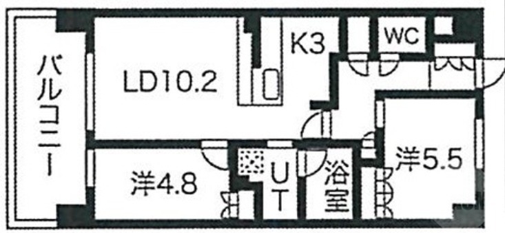 大阪市東淀川区下新庄のマンションの間取り