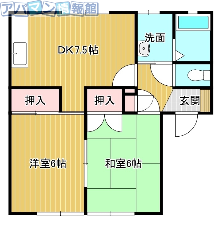 新潟市江南区砂岡のアパートの間取り