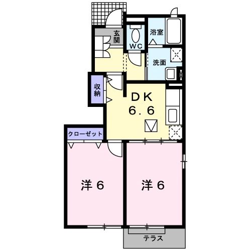 指宿市西方のアパートの間取り