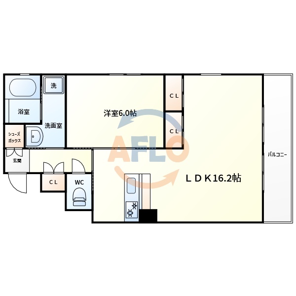 大阪市住吉区万代東のマンションの間取り