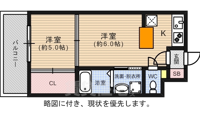 エステートモア天神の間取り