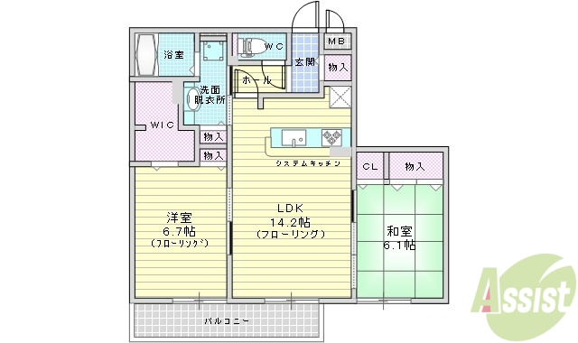 サンフラワー千里王子B棟の間取り