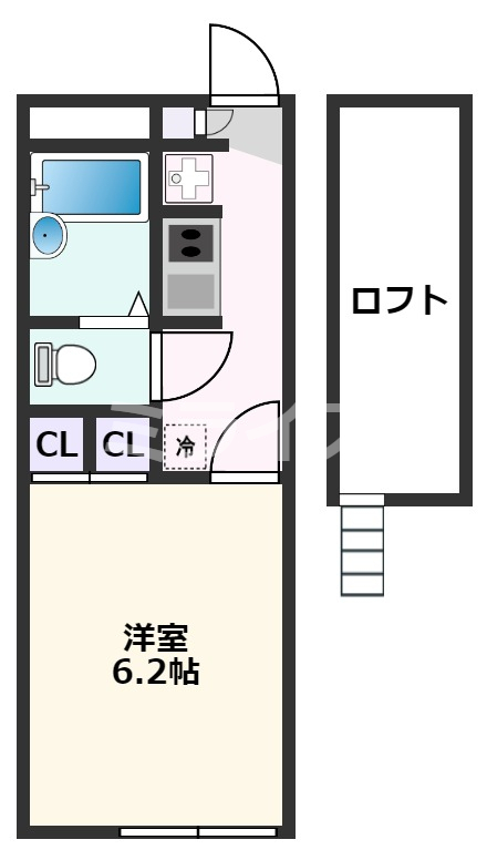 【吹田市片山町のアパートの間取り】