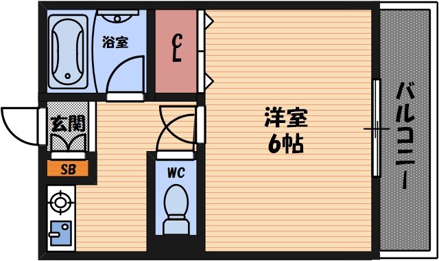 茨木市下穂積のアパートの間取り