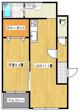 新潟市北区葛塚のマンションの間取り