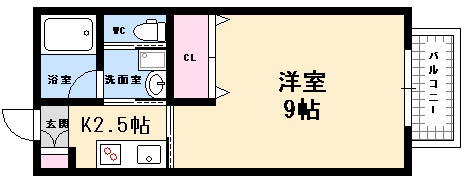 【広島市西区福島町のアパートの間取り】