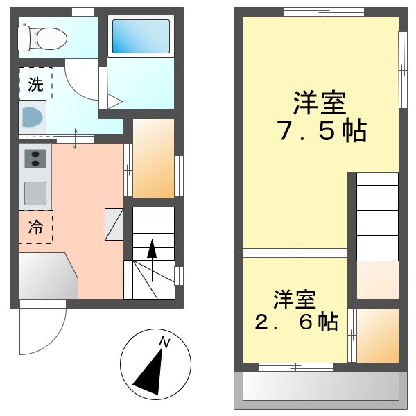 名古屋市西区枇杷島のアパートの間取り