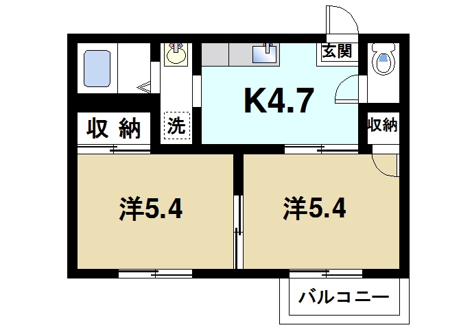 天理市勾田町のアパートの間取り