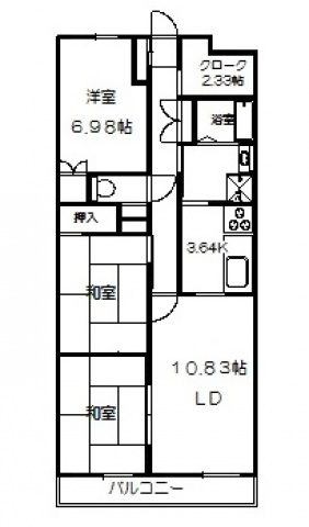 広島市中区白島九軒町のマンションの間取り