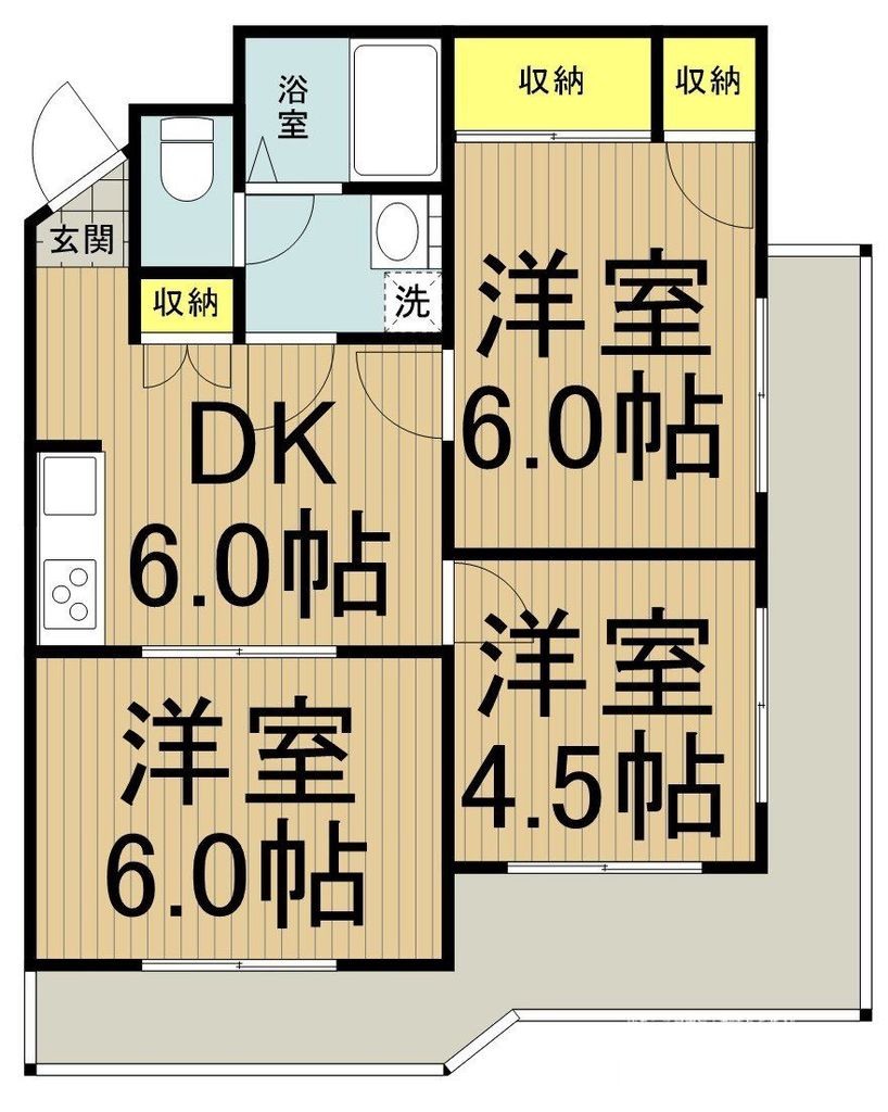 ピースフル福生の間取り