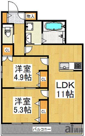 小平市小川町のマンションの間取り