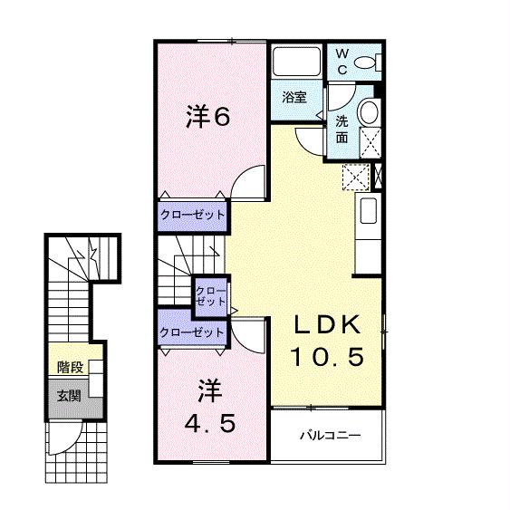 山陽小野田市新生のアパートの間取り