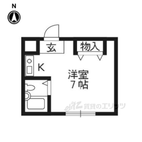 京都市伏見区深草稲荷中之町のマンションの間取り