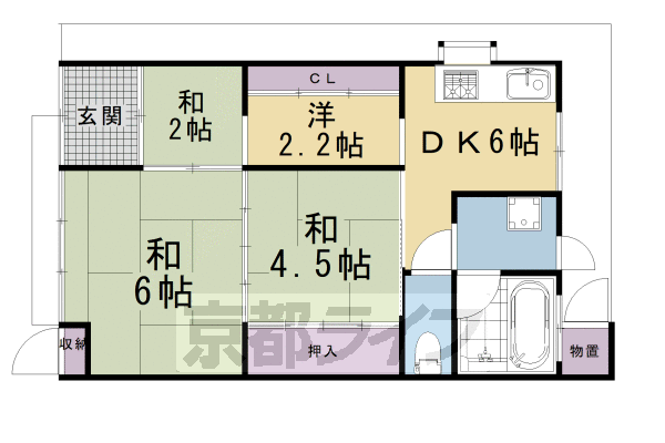 ＫｙｏｔｏＬｉｖｉｎｇ今熊野東福寺の間取り