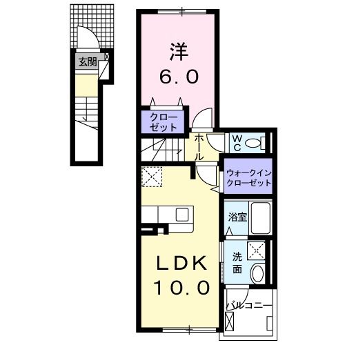 八女市本町のアパートの間取り