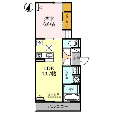 新潟県新潟市中央区女池上山１（アパート）の賃貸物件の間取り