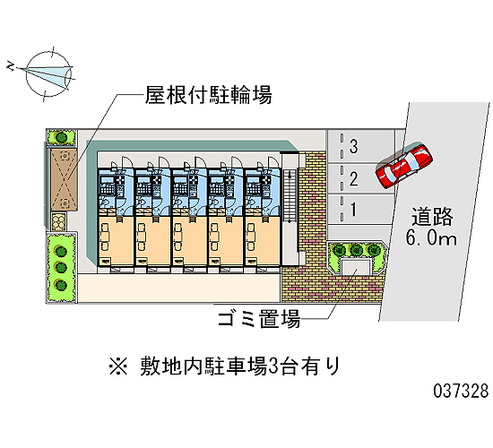 駐車場　敷地内に屋根付きの駐輪場がございます。