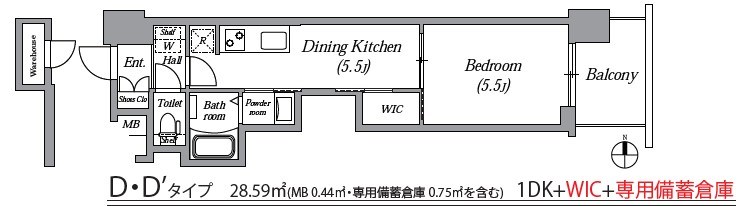 名古屋市北区平安のマンションの間取り