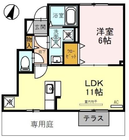 高岡市上北島のアパートの間取り