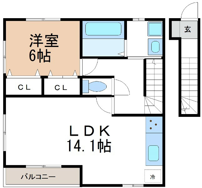 アンプルール　リーブル　Papillon　Ａの間取り