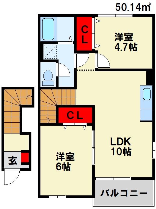 遠賀郡遠賀町大字別府のアパートの間取り