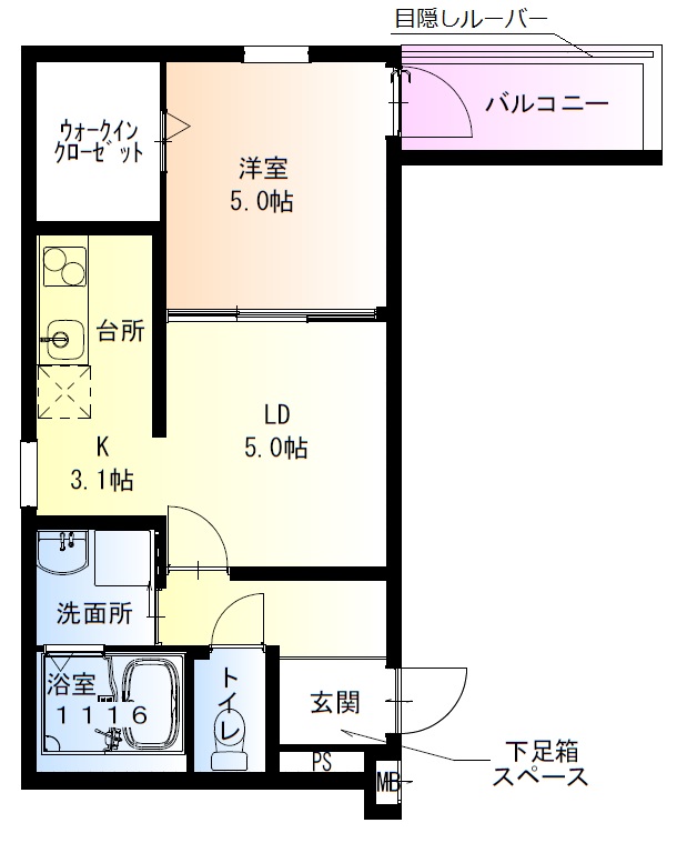 フジパレス住吉山之内II番館の間取り