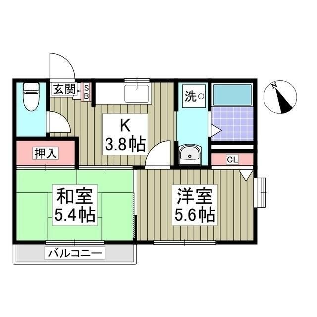 本庄市児玉町吉田林のアパートの間取り