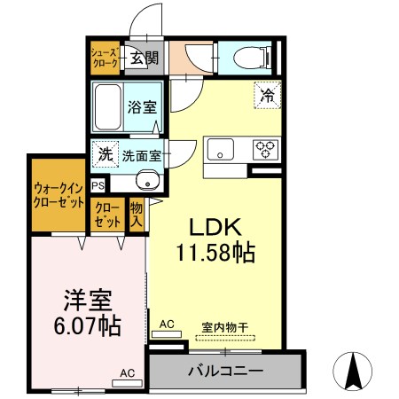 荒川区東尾久のアパートの間取り