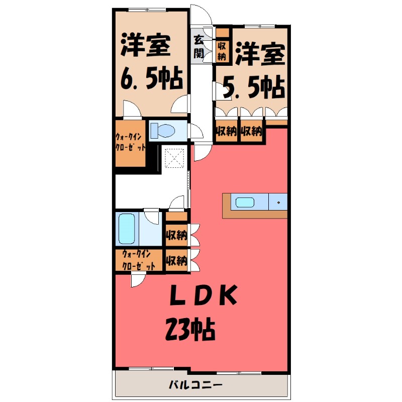 宇都宮市宮みらいのマンションの間取り