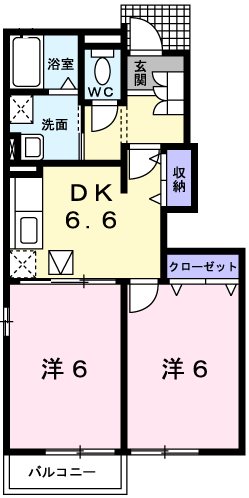 赤穂郡上郡町山野里のアパートの間取り