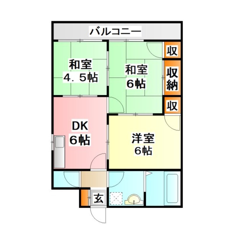 グリーングラス弓削田の間取り