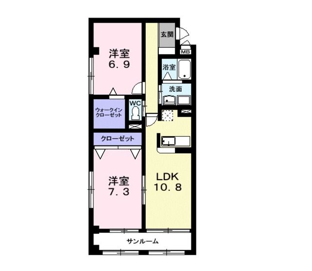 青森市大字大野のマンションの間取り