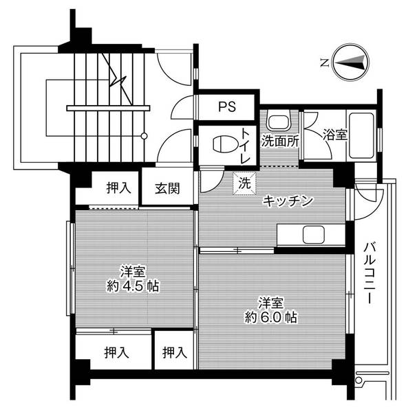 倉敷市児島稗田町のマンションの間取り