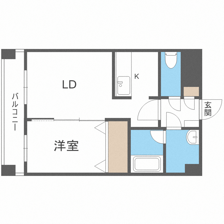 【札幌市中央区南六条西のマンションの間取り】